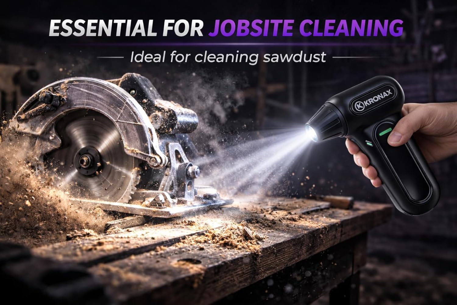 KRONAX 5-in-1 Electric Air Duster & LED Jet Blower 150,000 RPM