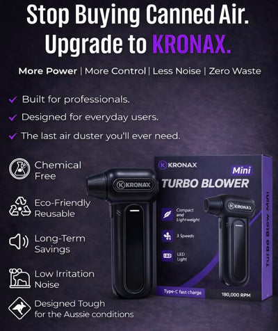 KRONAX 5-in-1 Electric Air Duster & LED Jet Blower 150,000 RPM